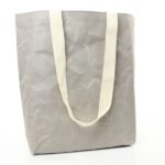 Waschpapier Tragetaschen, grau durchgefärbt, Flächendruck Waschpapier Tragetaschen, grau durchgefärbt, Flächendruck